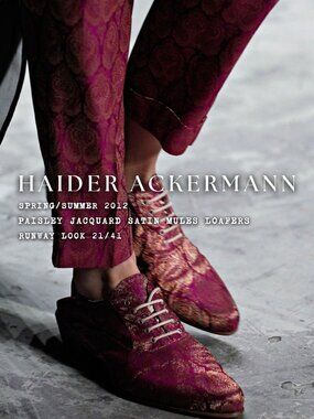 HAIDER ACKERMANN SS12 RUNWAY Pink Paisley Jacquard Satin Mules Sz EU 37 US 7